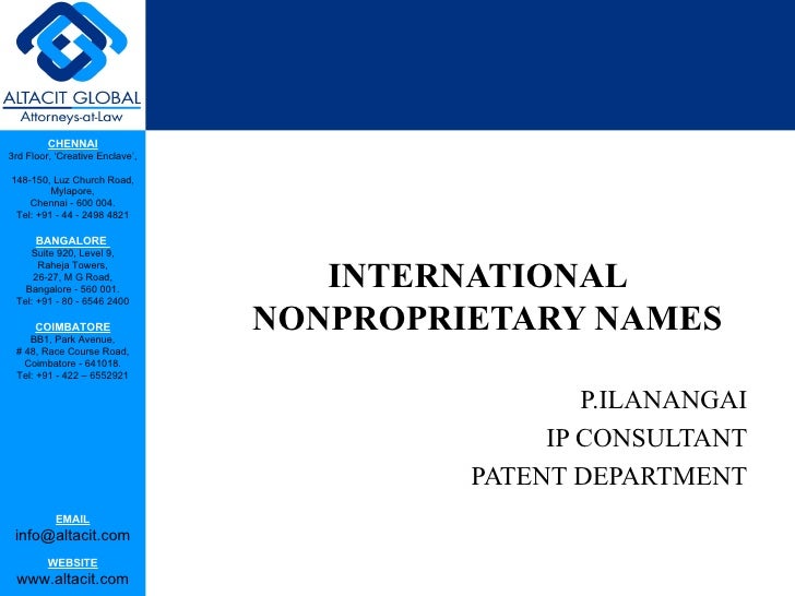 paracetamol classification nonproprietary names International paracetamol classification nonproprietary names International
