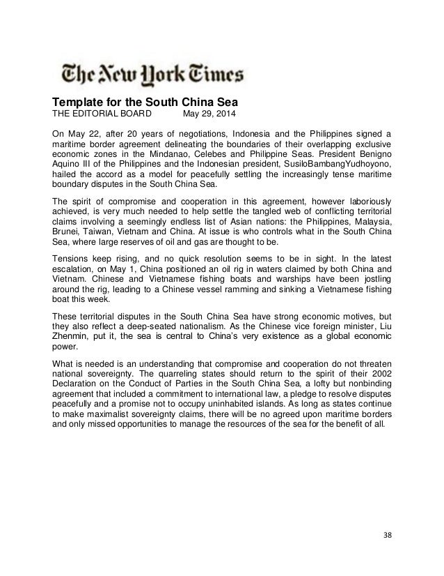International opinion on the South China Sea Issue part III