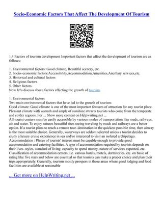 International Organisations And Development Of Tourism | PDF