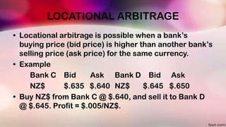 Local Service Arbitrage Example International parity condition | PPTX