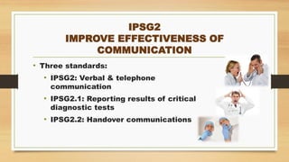 International patient safety goals | PDF