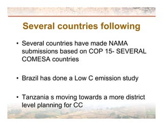 International perspectives of NAMA 