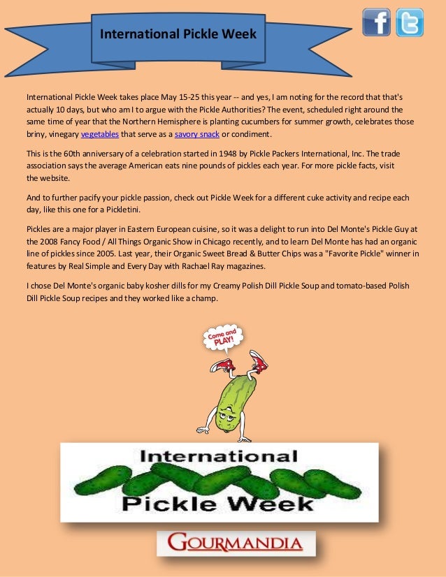 International pickle week