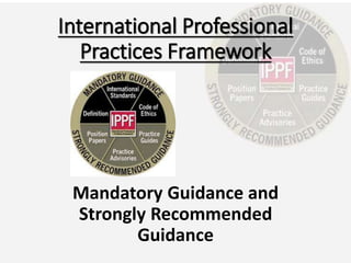 International Professional
Practices Framework
Mandatory Guidance and
Strongly Recommended
Guidance
 