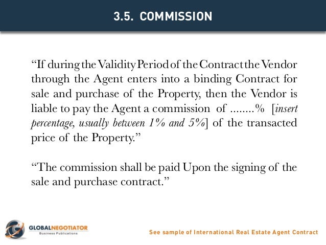 International Real Estate Agent Contract