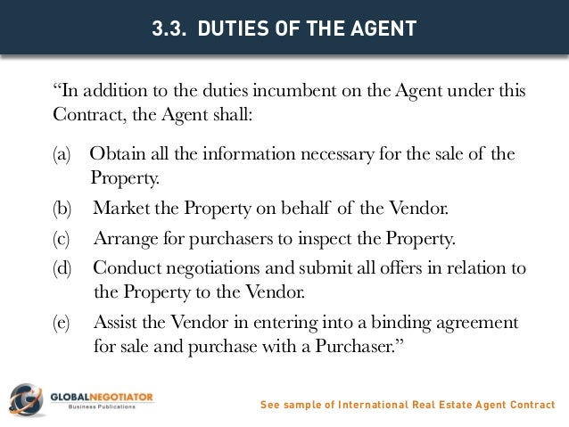 International Real Estate Agent Contract