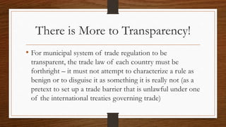International regulation of trade