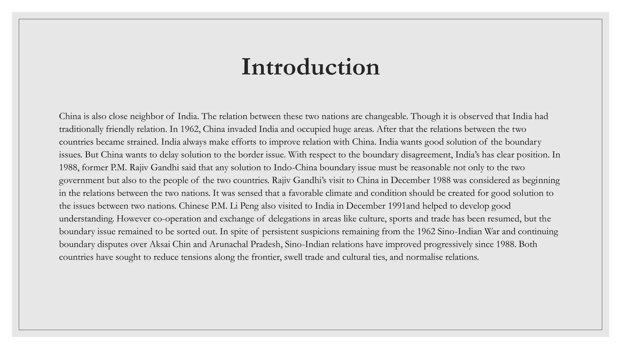 International relations india-china relations | PPTX
