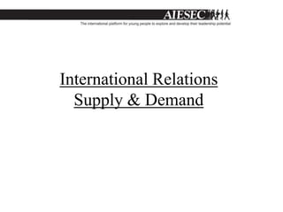 International Relations
  Supply & Demand
 