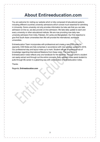 CSS International Relations Notes | PDF