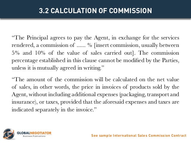 international sales commission contract commission sales