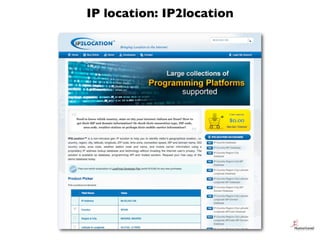 IP location: IP2location
 