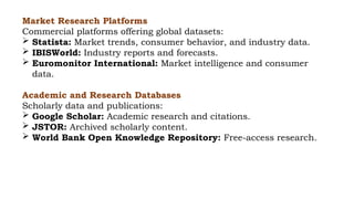 International Secondary Data Sources for Research and Analysis | PPTX