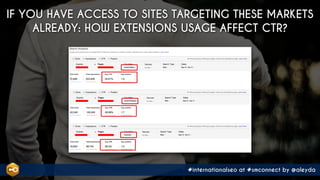 #internationalseo at #smconnect by @aleyda
IF YOU HAVE ACCESS TO SITES TARGETING THESE MARKETS
ALREADY: HOW EXTENSIONS USA...