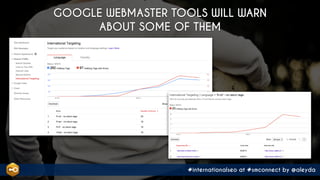 #internationalseo at #smconnect by @aleyda
GOOGLE WEBMASTER TOOLS WILL WARN  
ABOUT SOME OF THEM
 