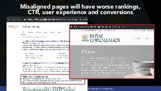 #INTERNATIONALSEO BY @ALEYDA FROM #ORAINTI AT #PUBCON
Misaligned pages will have worse rankings,  
CTR, user experience and conversions
 