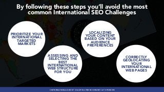 #INTERNATIONALSEO BY @ALEYDA FROM #ORAINTI AT #PUBCON
PRIORITIZE YOUR
INTERNATIONAL
TARGETED
MARKETS
ASSESSING AND
SELECTING THE
BEST
INTERNATIONAL
WEB STRUCTURE
FOR YOU
CORRECTLY
GEOLOCATING
YOUR
INTERNATIONAL
WEB PAGES
LOCALIZING
YOUR CONTENT
BASED ON YOUR
AUDIENCE
PREFERENCES
By following these steps you’ll avoid the most  
common International SEO Challenges
 
