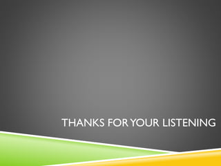 THANKS FORYOUR LISTENING
 