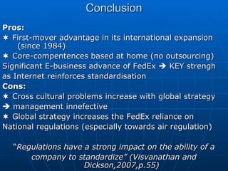 International Strategy Fed Ex Presentation | PPT | Logistics | Business