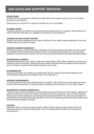 SAE INSTITUTE International student audio enrolment form | PDF