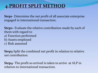 Profit Split Method Example International taxation | PPTX