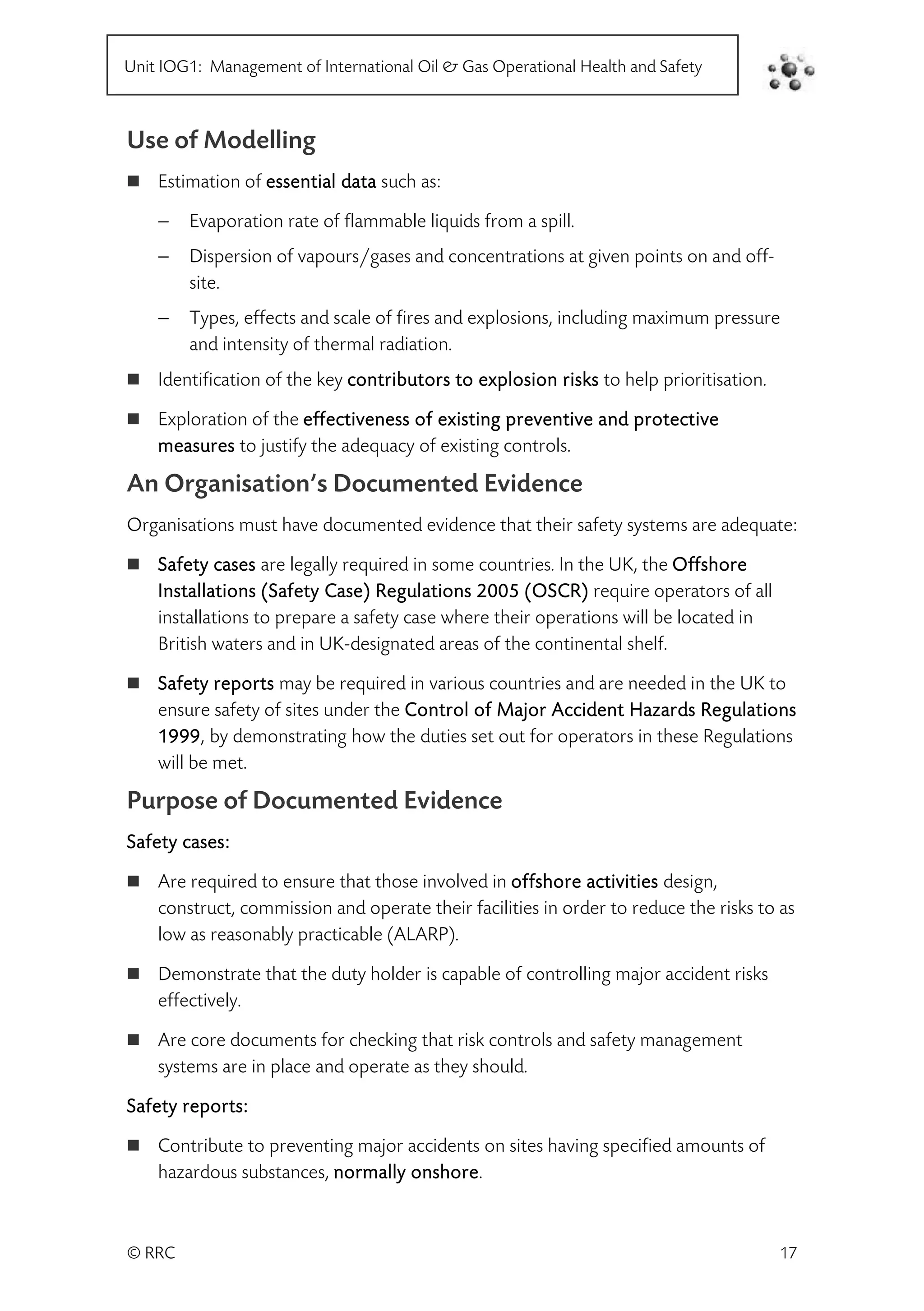 International technical certificate in oil and gas operational safety