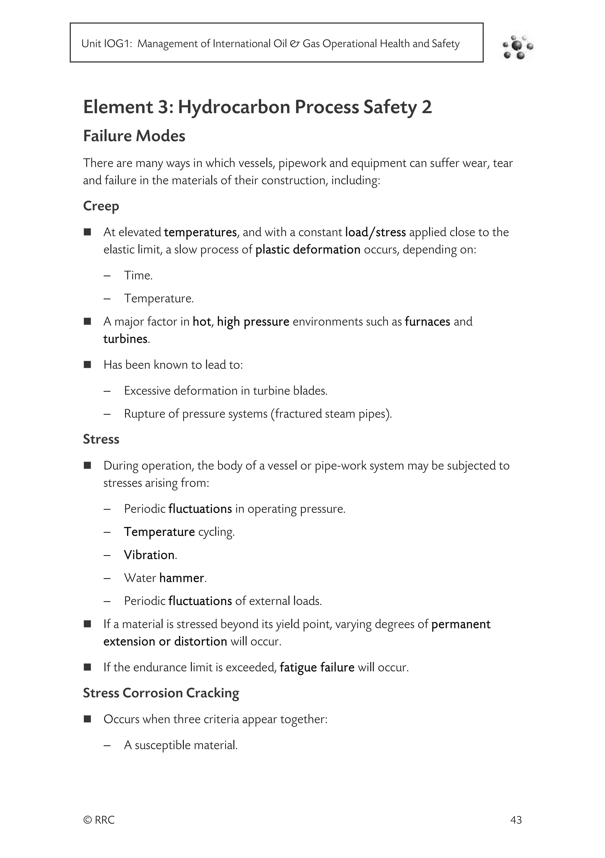 International technical certificate in oil and gas operational safety