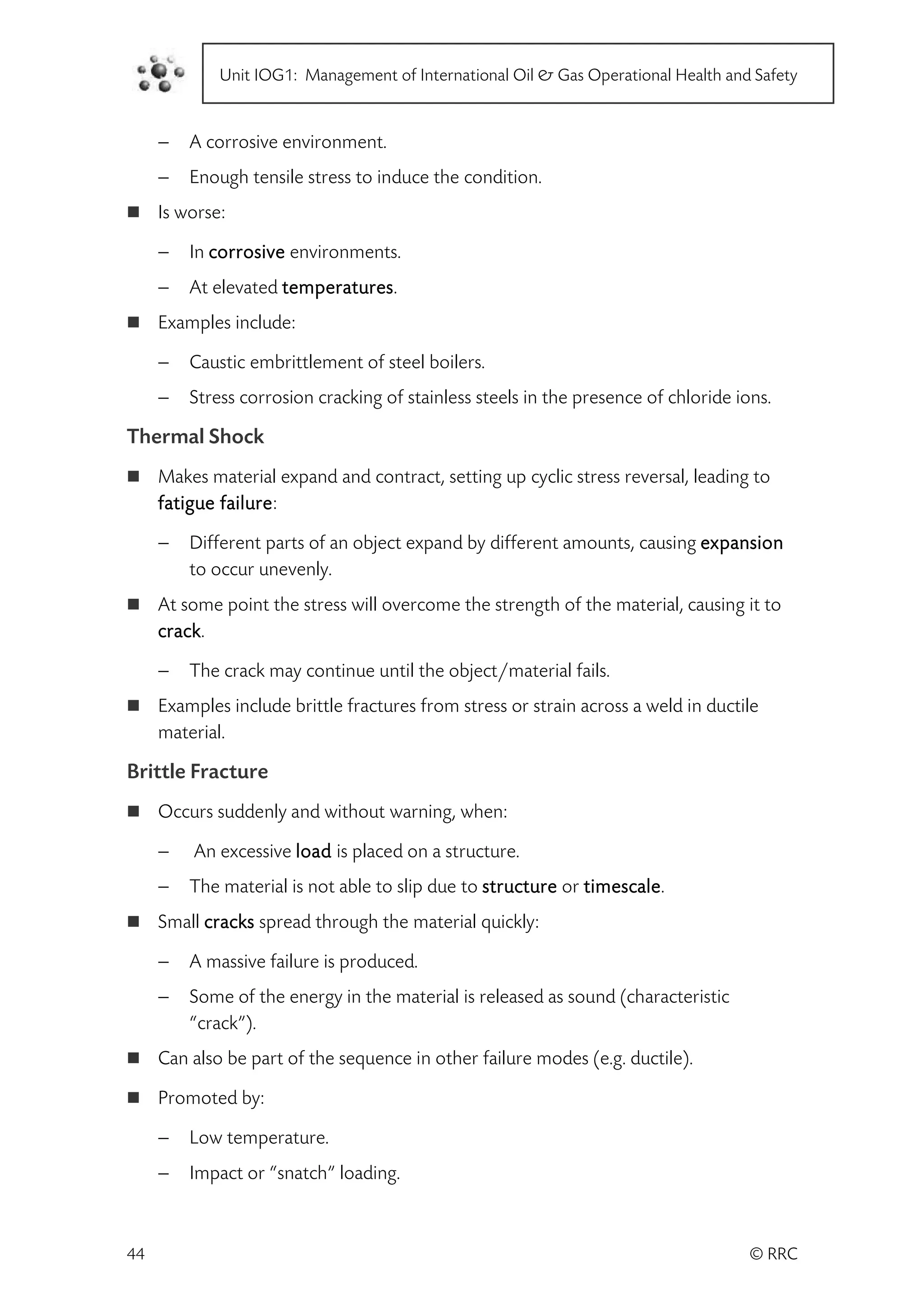 International technical certificate in oil and gas operational safety