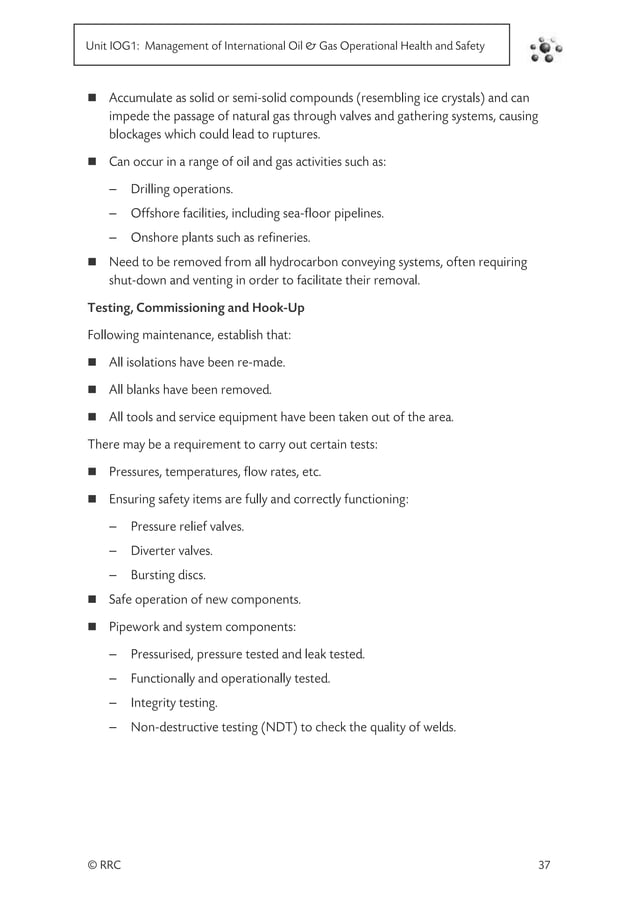 International technical certificate in oil and gas operational safety