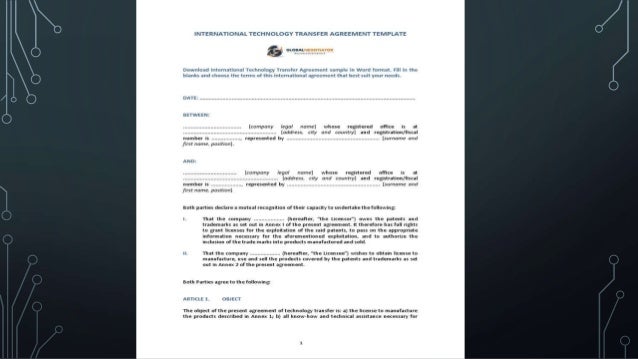 International Technology Transfer International Technology Transfer