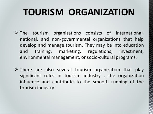 role of international tourism organizations