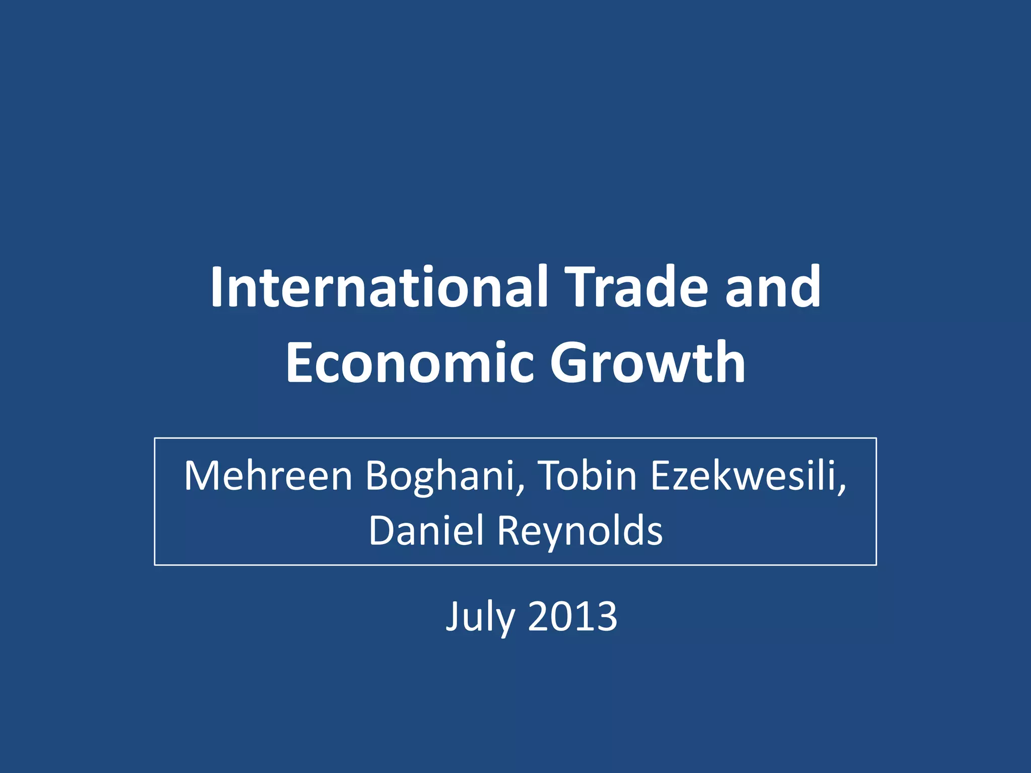 International trade and economic growth | PPTX