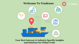 Welcome To Tradenso
Your Best Gateway to Industry-Specific Insights
and Solutions for Global Trade
 