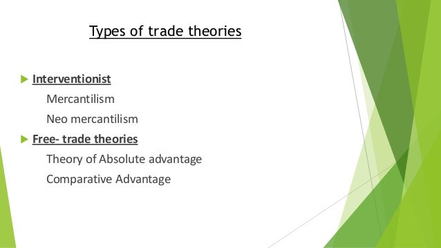 Major theories of international trade
