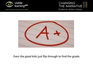 Even the good kids just flip through to find the grade.
 