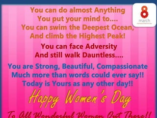 International women day  8th march 2014