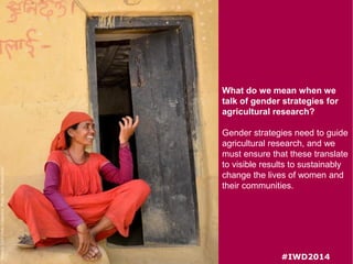 Celebrating gender in agriculture