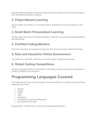 International Young Coders Program - Shaping the Next Generation of ...