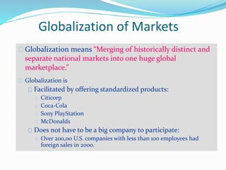 Internation business, globalisation
