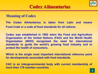 International Food Regulation CODEX and WTO-2013 | PPT