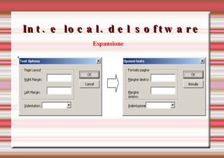 Int. e local. del software Espansione 
