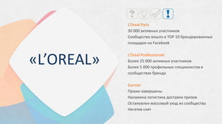 Организован масштабный «посев»
постов от бренда в релевантных
сообществах в социальных сетях…
 