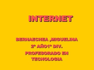 INTERNET BERNAECHEA ,MIGUELINA 2º AÑO1º DIV. PROFESORADO EN TECNOLOGIA 