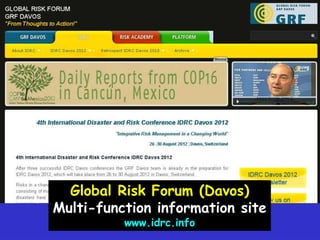 Global Risk Forum (Davos)Multi-function information sitewww.idrc.info