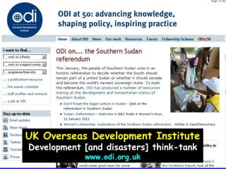 UK Overseas Development InstituteDevelopment [and disasters] think-tankwww.odi.org.uk