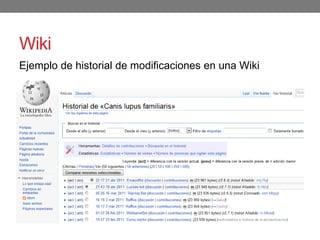 Wiki
Ejemplo de historial de modificaciones en una Wiki
 