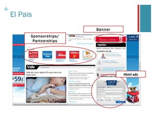 +
    El Pais
                          Banner
          Sponsorships/
           Partnerships




                                   Html ads
 