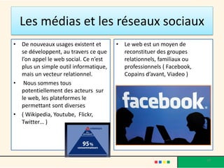 Que peut-on faire avec Internet ?
• Visiter des sites web pour s'informer, apprendre, se distraire
et faire des achats.
• Echanger des fichiers ou des données avec d’autres
ordinateurs.
• Echanger des messages (des images, du son, de la vidéo ….)
via le courrier électronique ou les réseaux sociaux.
• Discuter en direct avec d'autres personnes : t’chat,
visioconférence et téléphonie.(Skype)
19@telier
 