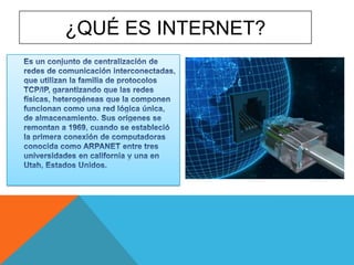 ¿QUÉ ES INTERNET?

 