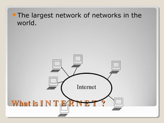 The largest network of networks in the
world.
 